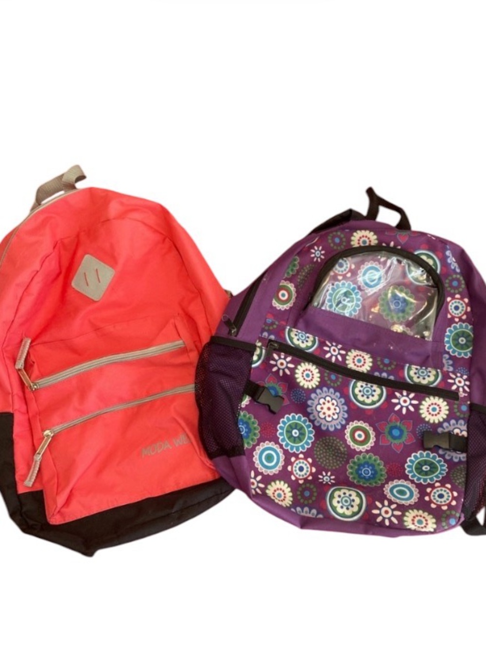 2 kids backpacks book bags back to school supplies colorful girls used condition
